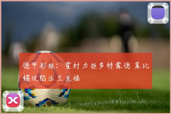 德甲彩经：霍村力拒多特蒙德 莱比锡攻陷法兰克福